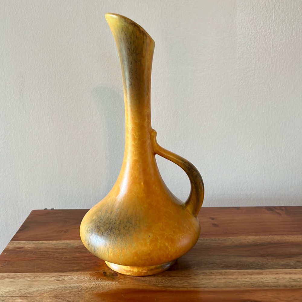 Vintage Mid Century Haeger Pottery Lava Glaze Vase Handled Pitcher Art Pottery